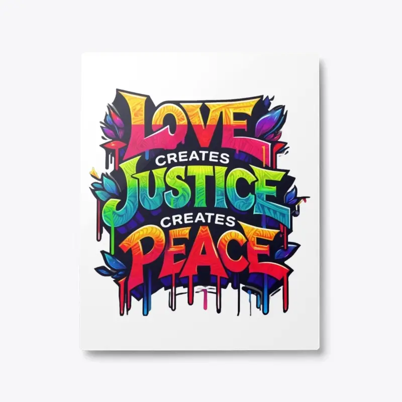 Love Justice Peace Graffiti 